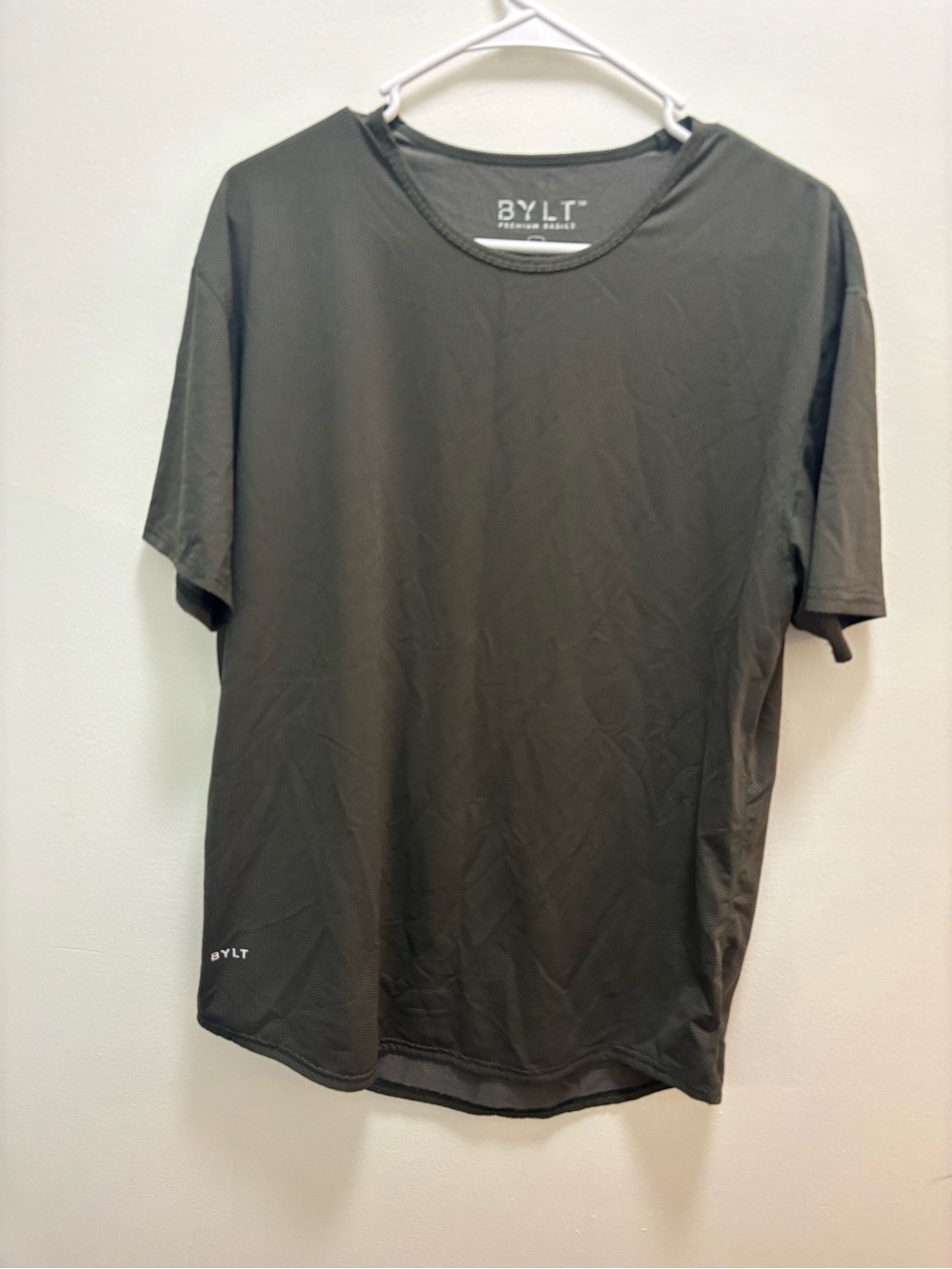 Men's BYLT Olive Crew Neck Performance T-Shirt - L